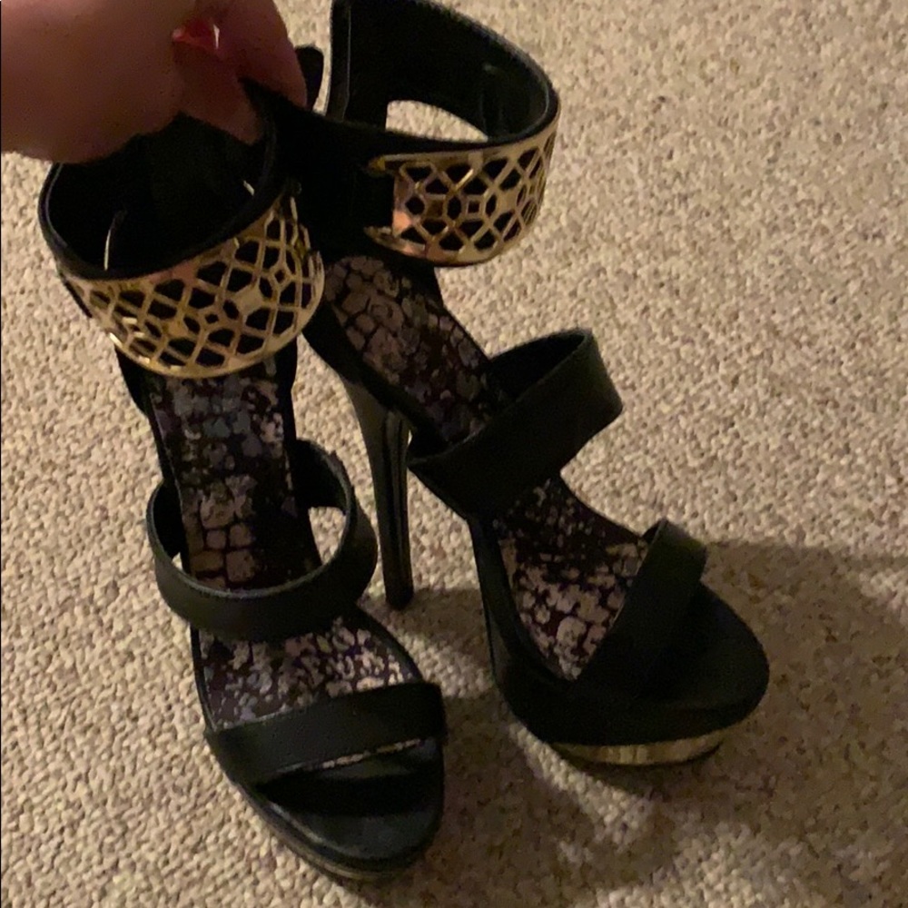 Gold and Black heels